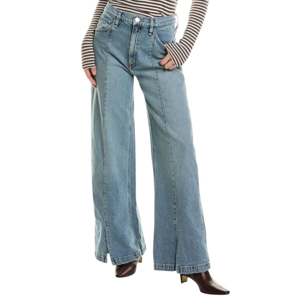 Hudson Jeans James Caribbean Breeze Women’s High Rise Wide Leg Blue Jeans Flare - Picture 2 of 9